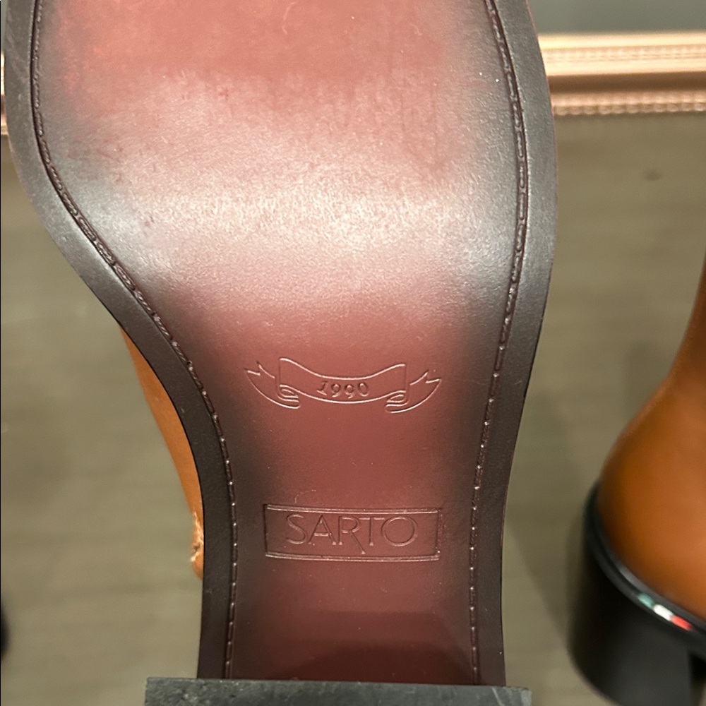 SARTO By Franco Sarto Brown Heeled Boots - Picture 2 of 9
